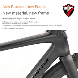 แฮนด์จักรยานเสือหมอบแบบคาร์บอนไฟเบอร์ Aero Integrated Drop Handlebar สำหรับผู้ชาย พร้อมระบบเบรกไฮดรอลิกดิสก์ โครงแข็งรับน้ำหนักได้ 150 กก. รุ่น X7 Carbon Fi - Product Image 2