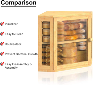 Factory Direct Double Layer Bamboo Bread Bin High Quality extra Large <strong>Wooden</strong> Bread <strong>Box</strong> for Kitchen Countertop <strong>Storage</strong> - Product Image 5