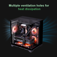 Boîtier d'ordinateur Mini ITX OEM, hauteur limite du refroidisseur CPU 157 mm, support de radiateur inférieur 240 mm, avec 4 emplacements PCI