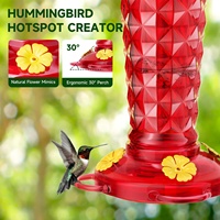 Mangeoire à colibris suspendue en verre pour l'extérieur, anti-fuite, avec fleurs pour jardin