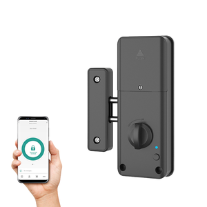 Cerradura Inteligente Invisible para Puerta de Madera, Sin Perforaciones, con App Tuya, Cilindro de Nivel C, Desbloqueo con Tarjeta, Huella Dactilar, Fácil Instalación, Color Negro - Product Image 1