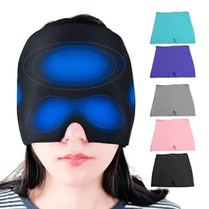 Chapeau de mal de tête élastique extensible à 360 degrés Double couches Gel de glace Thérapie par le froid Soulagement de la migraine pour l'approvisionnement en soins de santé