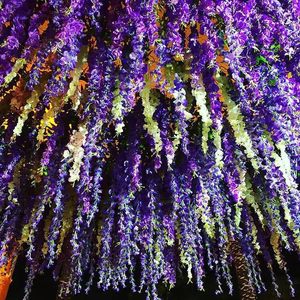 Fleurs artificielles de glycine en soie plastique, bouquet de 30 cm à 190 cm, décorations de plafond pour mariage en intérieur - Product Image 3
