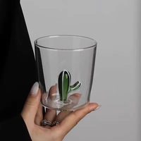 Mug à lait en verre personnalisé avec motif de dessin animé sans poignée, résistant à la chaleur, compatible micro-ondes et lave-vaisselle, 300-400 ml
