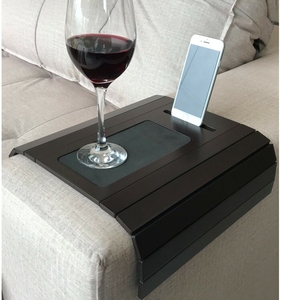 Tre gỗ sofa cánh tay Khay bảng với người giữ điện thoại chống trượt tay vịn tổ chức bảo vệ - Product Image 2