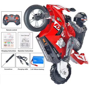 Vente Flash Moto RC 1:6 pour cascades, voiture de cascade à dérive à 360 degrés, jouet télécommandé 2.4G avec lumières - Product Image 6