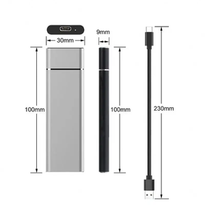 Protokol Ganda SATA NVMe HDD kandang aluminium Aloi USB 3.0 & tipe C M.<span class=keywords><strong>2</strong></span> SSD casing 2TB kapasitas eksternal NVMe HDD kotak - Product Image 4