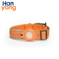 Collier pour chien et chat Hanyang OEM personnalisé, en nylon réfléchissant, réglable, avec GPS, robuste, pour l'entraînement, compatible Airtag, avec boucle