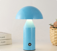 Lampe de bureau LED moderne rechargeable à contrôle tactile champignon Lampe de table de nuit sans fil rechargeable portable