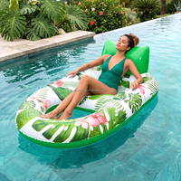 JOYEE Chaise Longue Gonflable de Piscine en Gros, Fauteuil Flottant PVC à Imprimé Tropical pour Adulte
