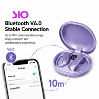 Écouteurs sans fil intra-auriculaires TWS 10m V6.0 avec contrôle tactile, étui de charge Type-C, 5h de musique, 4h d'appels, Noir, Gris, Violet
