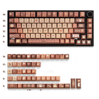 Cute Dessert Bunny PBT Keycaps | 129 Keys Cherry Profile | Dye-Sublimated Sweet Pastry Design for MX Mechanical Keyboards