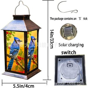 Lámpara Solar LED con Forma de Pájaro Azul, Lámpara Colgante para Jardín, Lámparas Decorativas Portátiles de Energía Solar - Product Image 5