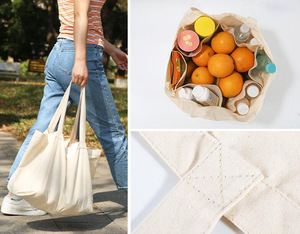 Sac fourre-tout en toile de coton personnalisé, écologique, réutilisable, durable, avec logo sur mesure, faible MOQ, vente en gros - Product Image 3