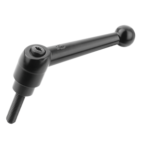K0116 KIPP <b>Quick</b> <b>Clamping</b> Lever Zinc Die-Cast Black Satin Steel Threaded Stud Toolless Adjustment Handle - Product Image 1
