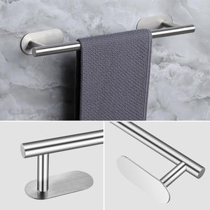 Ensemble moderne et écologique de 4 barres porte-serviettes autocollantes en acier inoxydable avec options noir/argent/or pour accessoires de salle de bain - Product Image 3