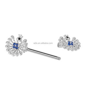 Barre de <span class=keywords><strong>langue</strong></span> de cygne délicate et anneau de mamelon paon-Bijoux de <span class=keywords><strong>piercing</strong></span> corporels élégants en acier inoxydable - Product Image 3