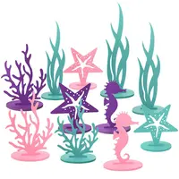 Украшение для дня рождения с маленькой русалочкой, фетровое Коралловое украшение для стола