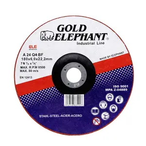 Gold Elephant low MOQ accept customization 7 inch 180x6.0x22.2 mm metal rust removal grinding wheel