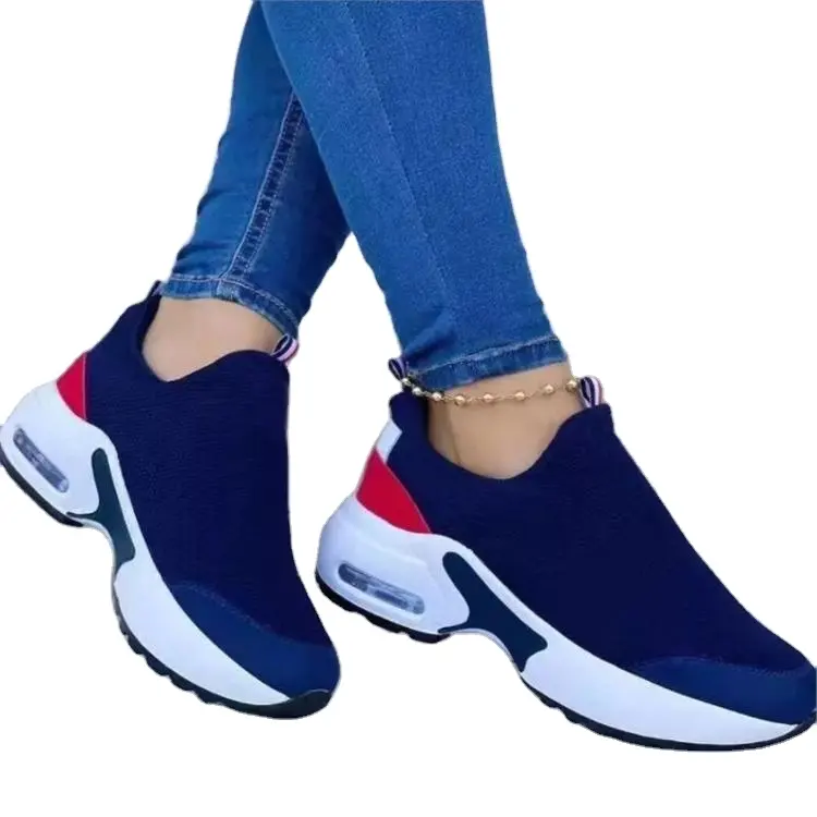 Kadınlar için Trendy beyaz spor ayakkabı-yüksek kama platformu ile şık nefes spor Sneakers, koşu için mükemmel ve