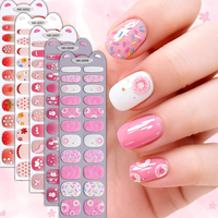 Autocollants d'ongles en gel semi-durcis personnalisés non toxiques, 22 embouts, sans UV, pour enfants, sans HEMA, sans TPO, conformes SGS EN71, enveloppes d'ongles sûres pour la vente en gros