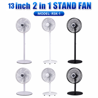 Ventilateur sur pied oscillant électronique puissant 2-en-1 de 13 pouces à 7 pales, pour table et bureau, fabriqué en Chine