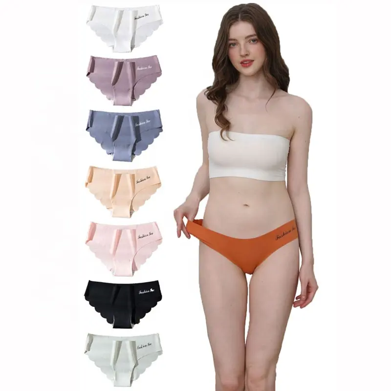 Sous-vêtements en soie glacée sans couture pour femme, jolie culotte taille basse, Lingerie féminine douce et Sexy, vente en gros