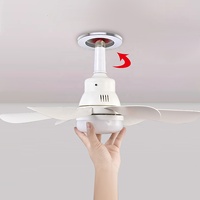 Lampe de ventilateur à LED 40W E27 Socket ABS + PC Wind 6 Pales Lampe de ventilateur pliable Chambre à coucher Cantine Utilisation d'une nouvelle lampe de ventilateur avec télécommande 20 pouces