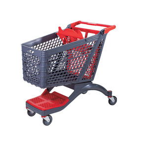 Chariot de supermarché en plastique de bonne qualité, 180l, pliable, grand rangement, caddie de supermarché, chariot d'épicerie, pour courses - Product Image 4