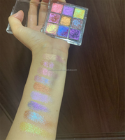 Duochrome Caméléon 9 couleurs cosmétiques maquillage végétalien multichrome ombre à paupières palette label privé paillettes caméléon mini fard à paupières