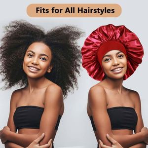 Paquete de 10 Gorros de Ducha Anchos de Color Sólido para Mujer, Aptos para Uso Diario, Gorro de Satén de Seda - Product Image 4