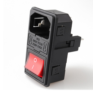 C14 nam Ổ cắm đôi cầu chì + chuyển đổi IEC nối snap-in đồng thau 10A Đánh giá hiện tại công nghiệp sử dụng UL/CC/CB/TUV/CE đã được phê duyệt - Product Image 2