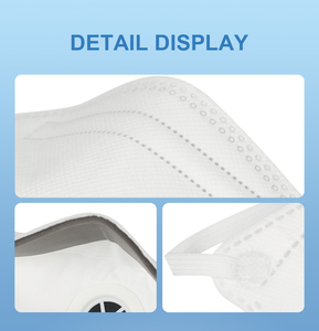Masques faciaux jetables à valve <span class=keywords><strong>FFP2</strong></span> 5 plis, certifiés CE, écologiques, <span class=keywords><strong>avec</strong></span> bandeau blanc en forme de tête de poisson - Product Image 2