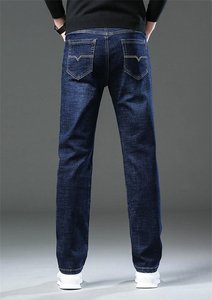 مخصص بالجملة الرجال الجينز Y2K غسلها فارغة عادي القطن دنة الجينز السراويل ضئيلة غسلها تمتد 5 جيوب مستقيم جان - Product Image 4