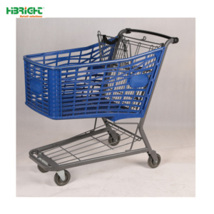Carrito de Compras de Supermercado de Alta Capacidad, de Malla Plástica, con Logotipo Personalizado, Duradero y Conveniente, Movimiento Suave, Premium, con Ruedas de EVA de 4'' - Product Image 2