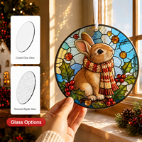 Mavi ve Beyaz Dalgalar Vitray Pencere Asılı Güneş Yakalayıcı Hediyeler 9*9cm/16x16cm/20x20cm/25x25cm/30x30cm