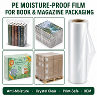 Film PE transparent résistant à l'encre pour livres, magazines, couvertures rigides, exportation, anti-humidité, facile à déchirer, OEM