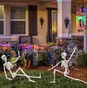 Squelette Homme Tête <span class=keywords><strong>de</strong></span> Mort 90cm, Articulations Mobiles, Accessoire d'Évasion <span class=keywords><strong>Secret</strong></span>, Décoration Suspendue d'Halloween, Squelette Lumineux Étanche - Product Image 3