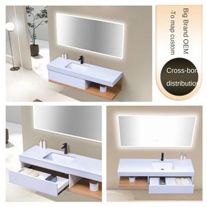 Estilo japonés de lujo de entrada Rock Board integrado lavabo <span class=keywords><strong>baño</strong></span> gabinete inodoro fregadero combinación de lavabo tocador - Product Image 3