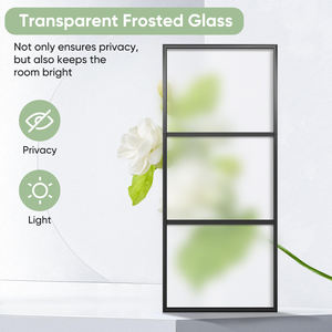 Высококачественная 3-панельная стеклянная дверь сарая Простая установка раздвижная система 3-панельная Сращивание Цельный полностью стеклянный комплект оборудования для двери сарая - Product Image 3