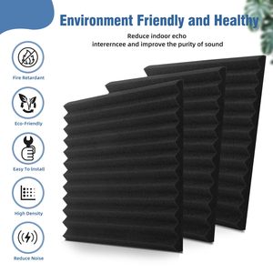 Mật độ cao màu đen bọt Acoustic ván-100 gói âm thanh hấp thụ bọt nêm than, hấp thụ Echo & vang cho nhà - Product Image 4