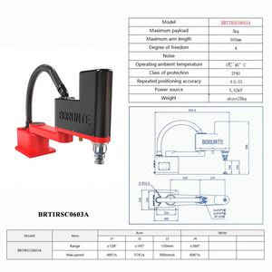 BRTIRSC0603A BORUNTE Robot industriel à bras long de 600 mm, 4 axes, petit robot automatique intelligent à 4 axes articulés - Product Image 3