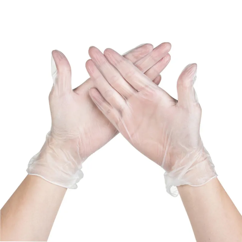Guantes desechables de vinilo sin polvo, 100 Uds., guantes protectores de Pvc para examen de alimentos