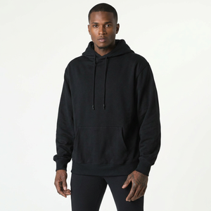 Sudadera con Capucha Extra Grande para Hombre, 100% Algodón, con Estampado Personalizado, de Alta Calidad, Negra, con Logotipo, Estampado Digital, Conjunto de Ropa con Patrón - Product Image 1