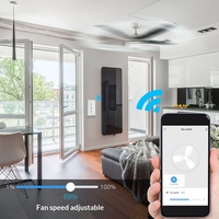 Sakelar Kipas WiFi Pintar dengan Pengatur Waktu Aplikasi & Kontrol Suara, Berperingkat IP20, Sakelar Dinding Kipas Langit-Langit Sentuh