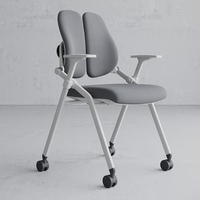 Chaise d'entraînement pliante en plastique Guangdong de couleur blanche chaise d'entraînement avec bloc-notes tables et chaises de salle d'entraînement