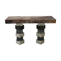 Table d'entrée console en marbre naturel au design de luxe