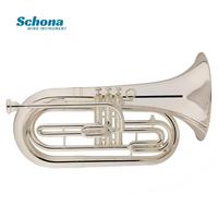 Luxury Bb Silver-plated Marching Euphonium, Professional Grade, Brass Body, Adjustable Mouthpiece