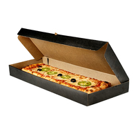 Großhandel: Rechteckiger, Schwarzer, Unbedruckter Pizzakarton aus Lebensmittelechter Wellpappe für Pizza und Fladenbrot