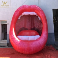 Bouche gonflable de lèvres rouges de cabine de DJ pour la décoration de décoration de scène de musique